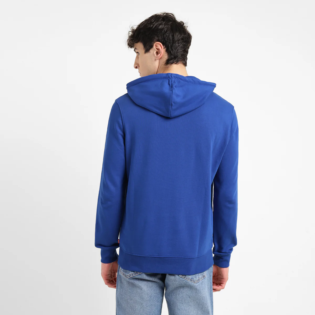 Men's Brand Logo Blue Hooded Sweatshirt - Image 2