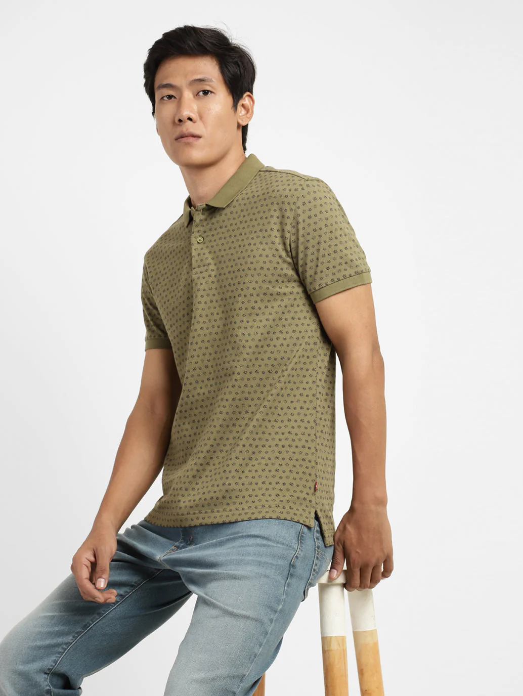 Men's Floral Polo T-shirt - Image 2