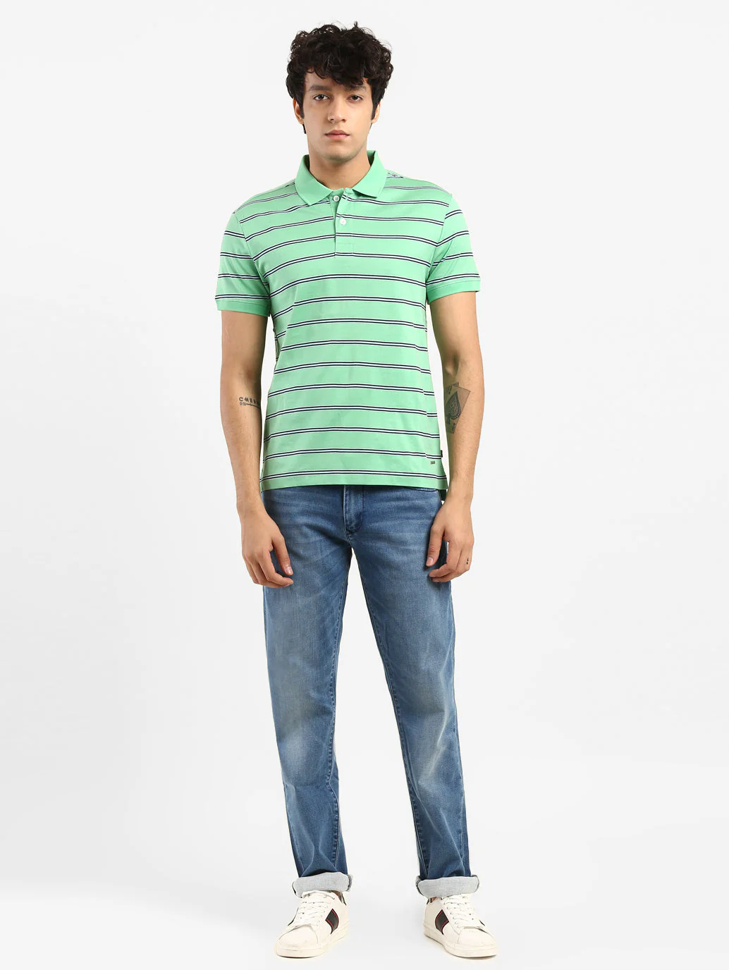 Men's Striped Polo T-shirt - Image 5