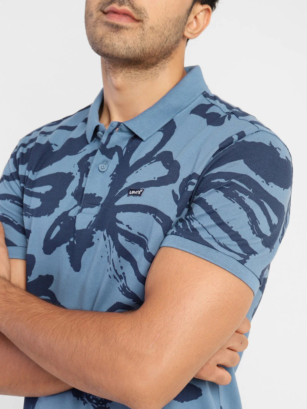 Men's Abstract Print Polo T-shirt - Image 5