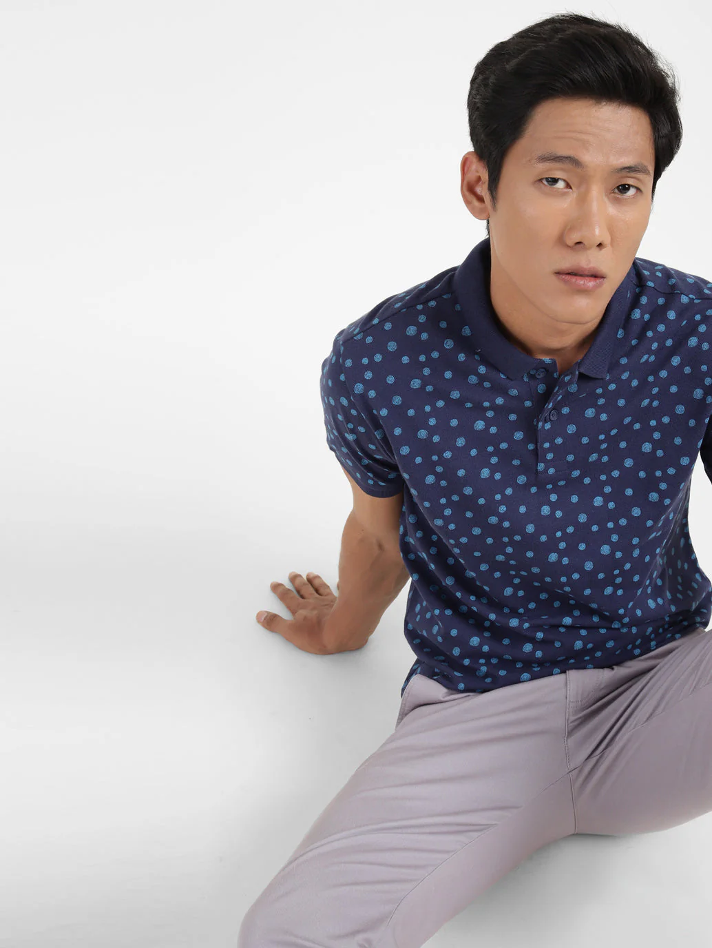 Men's Polka Dot Polo T-shirt - Image 6