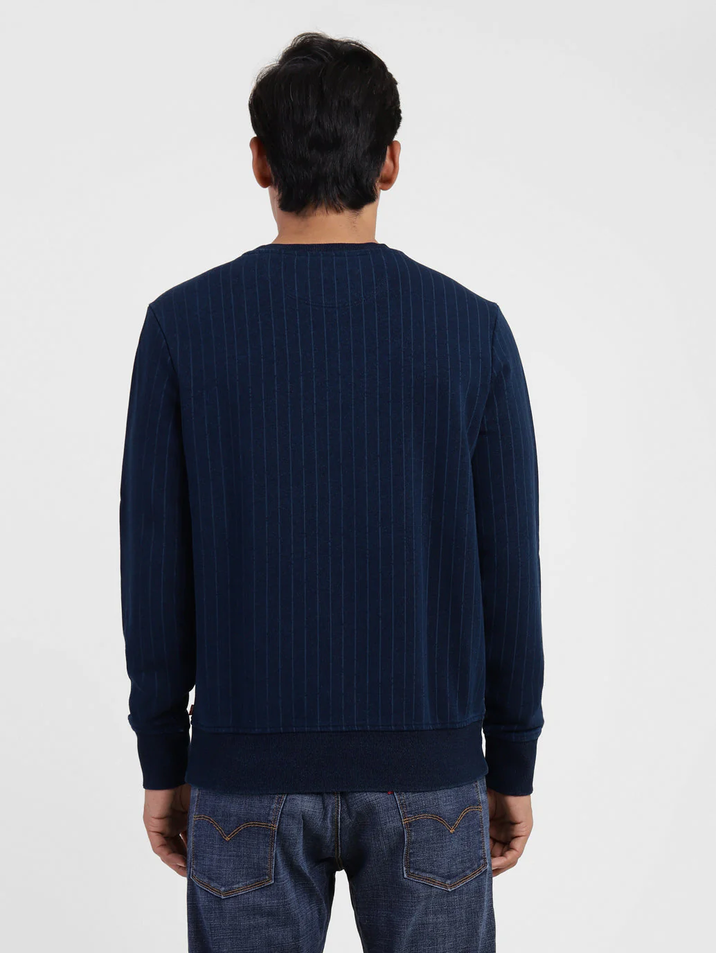 Men's Striped Crew Neck Sweatshirt - Image 2