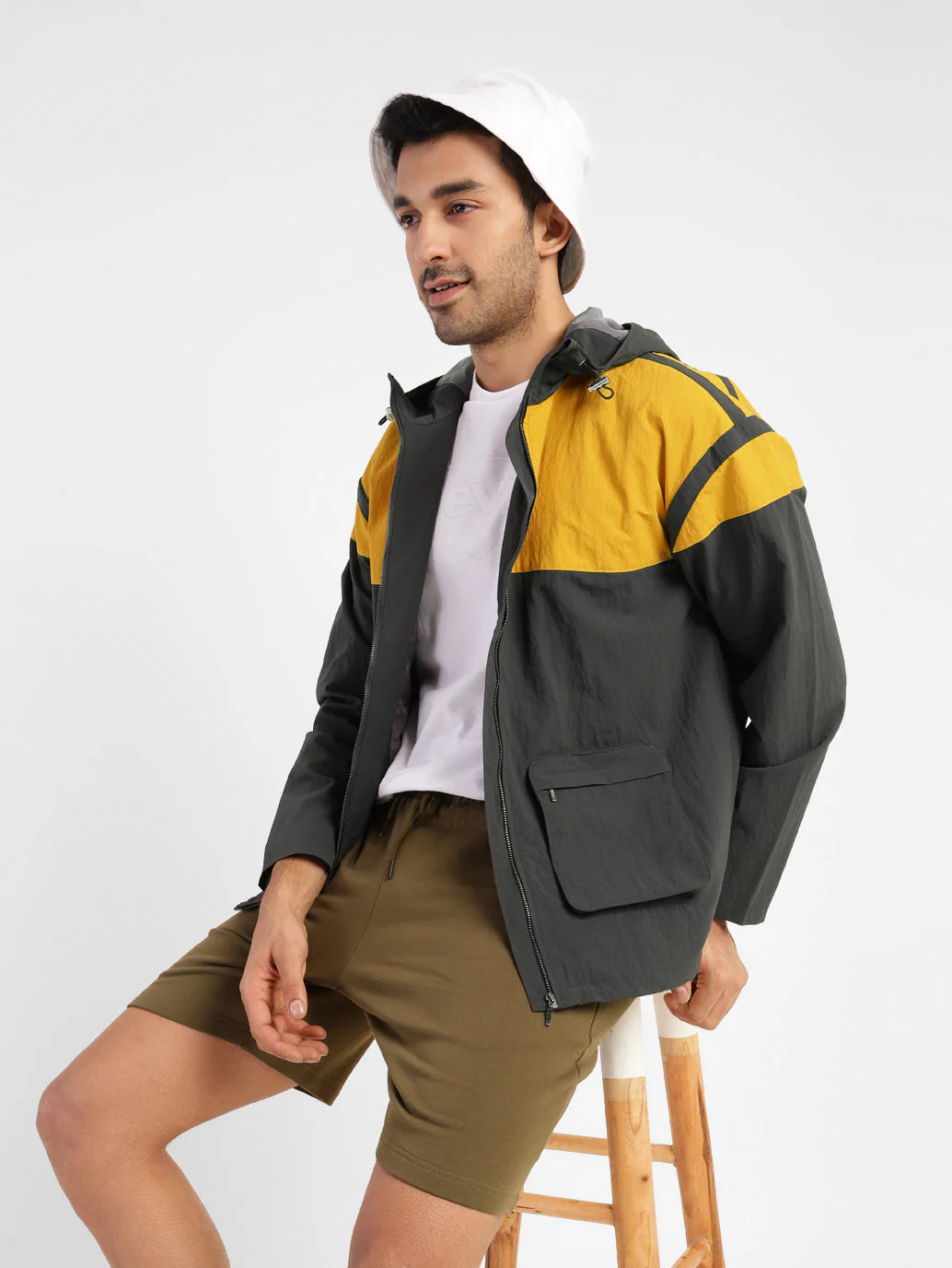 Men's Colorblock Hooded Sport Jacket - Image 2