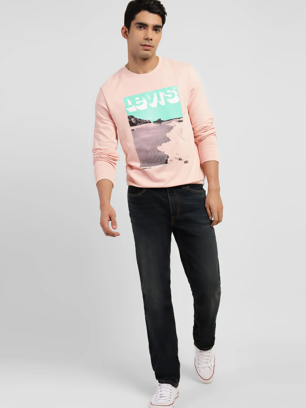Men's Graphic Print Crew Neck Sweatshirt