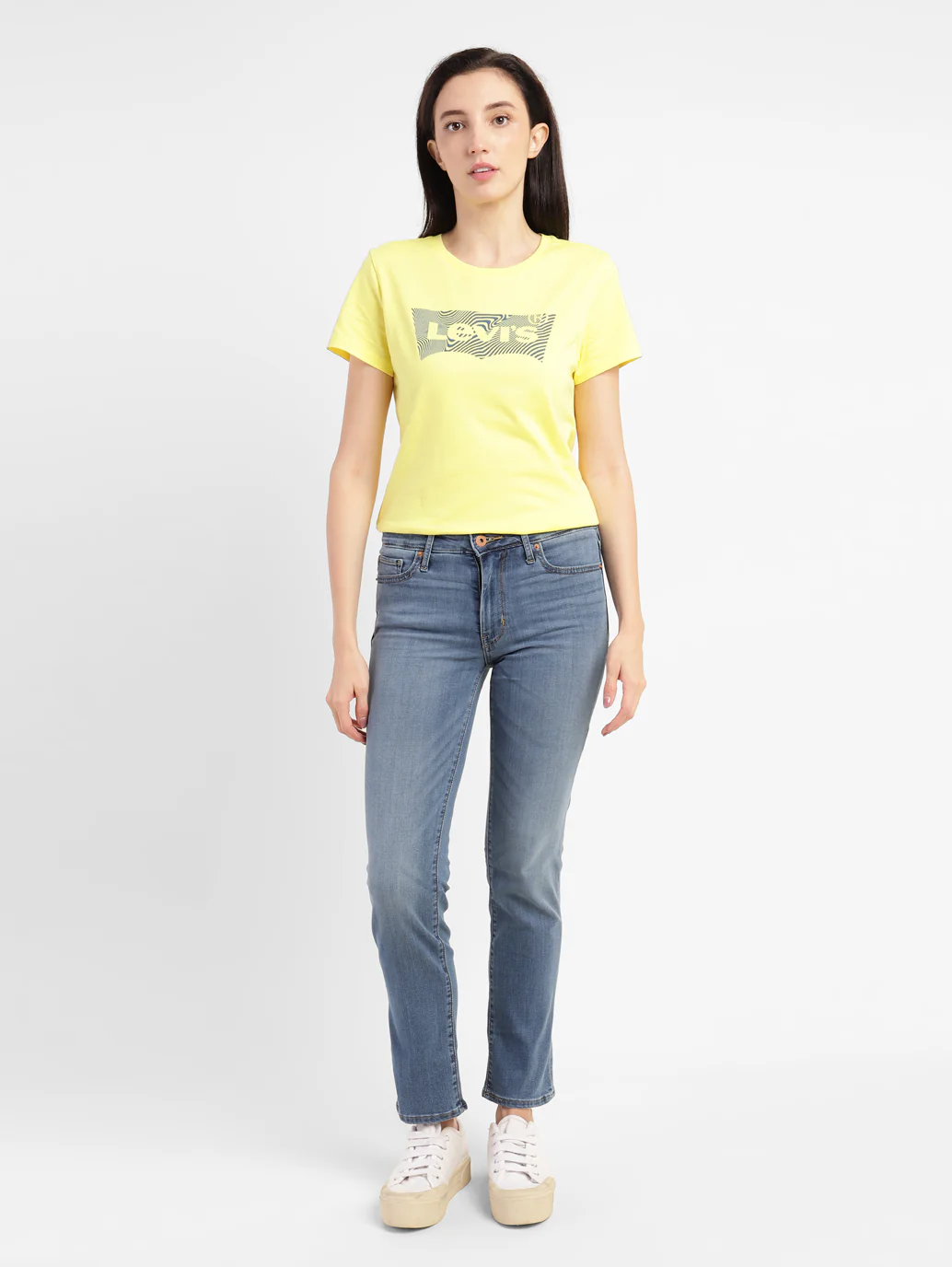 Women's 712 Blue Straight Fit Mid Rise Jeans - Image 6