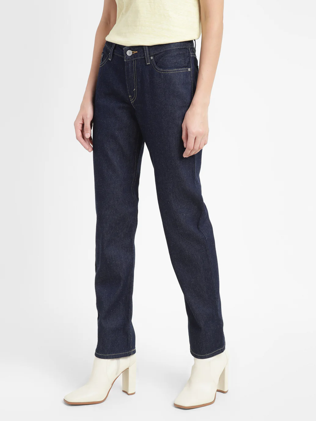 Women's Blue Low Pitch Straight Fit Mid Rise Jeans - Image 3
