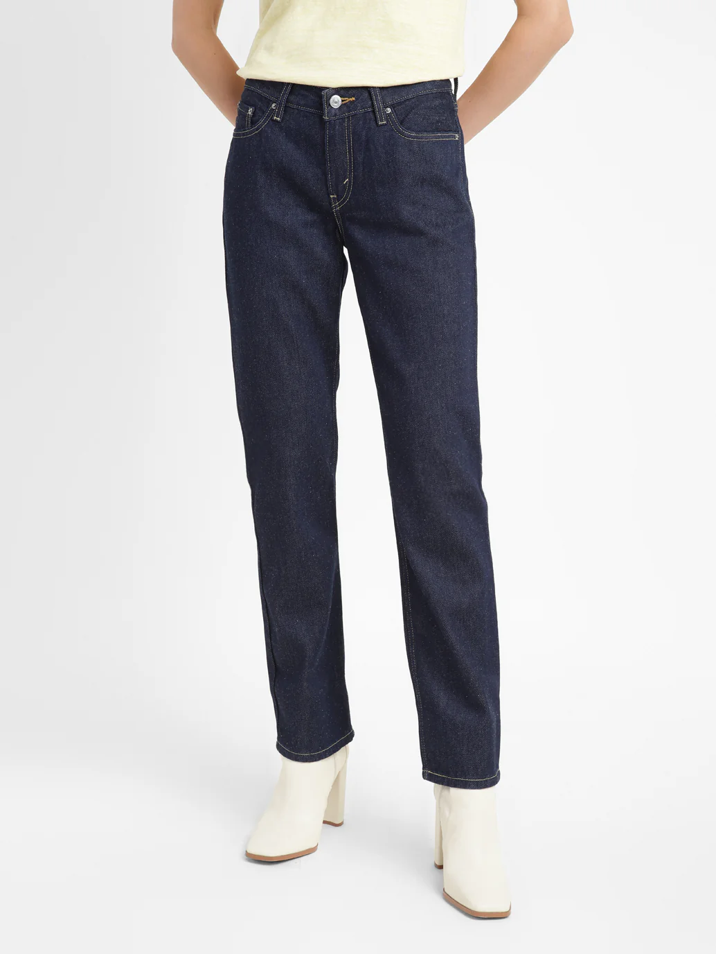 Women's Blue Low Pitch Straight Fit Mid Rise Jeans - Image 7