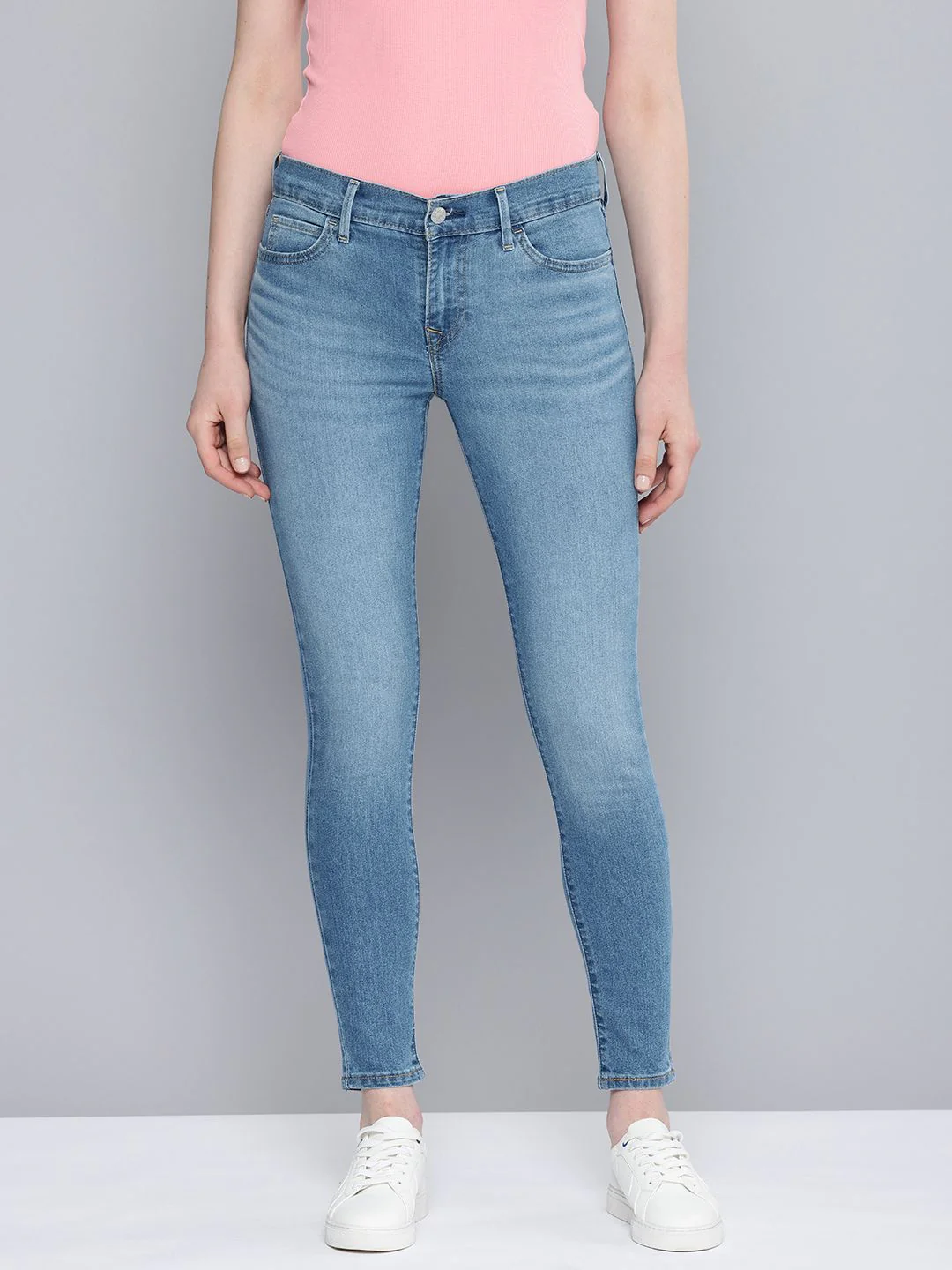 Women's 710 Blue Skinny Fit Mid Rise Jeans - Image 2