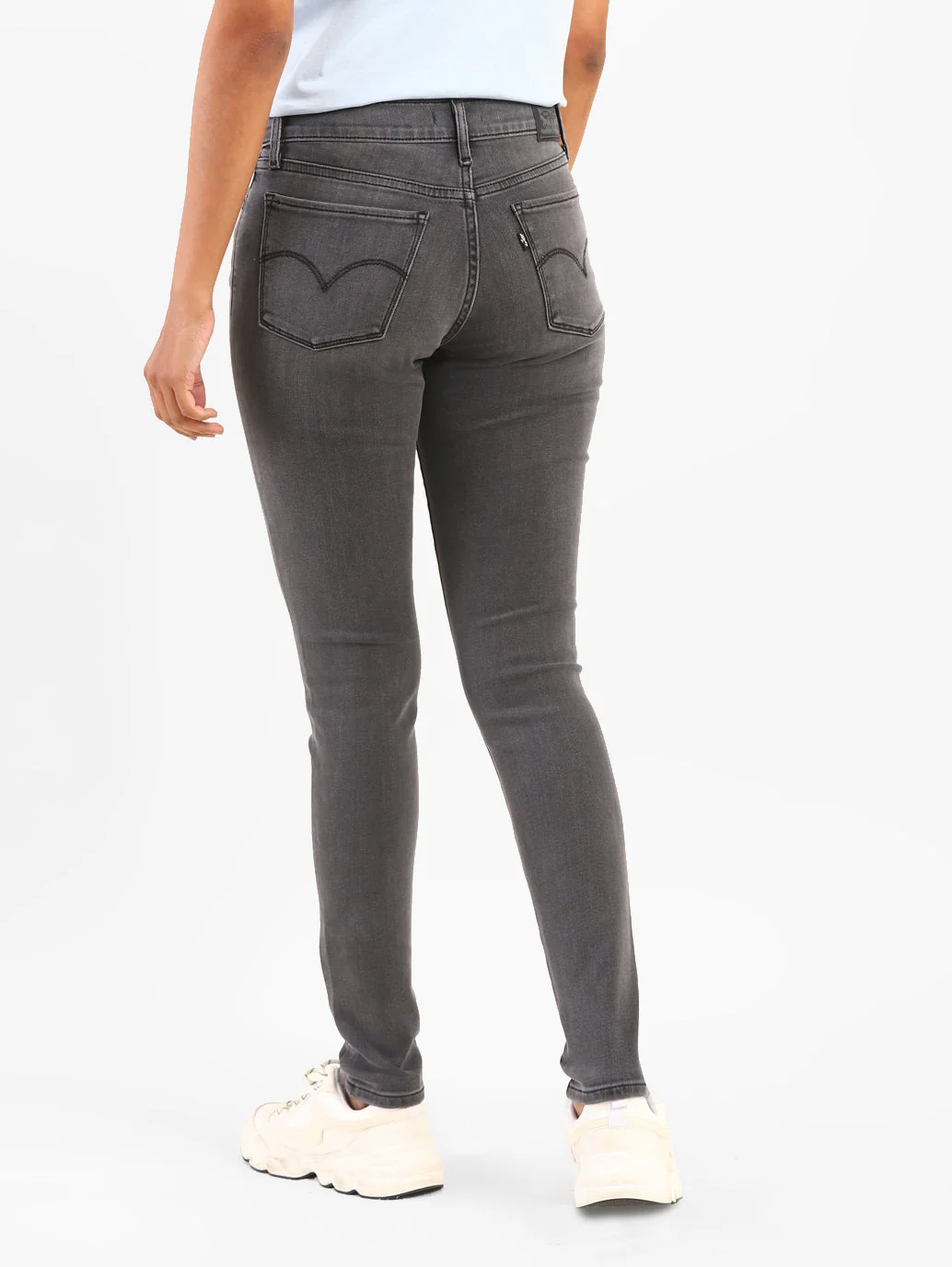 Women's 710 Grey Skinny Fit Mid Rise Jeans - Image 2