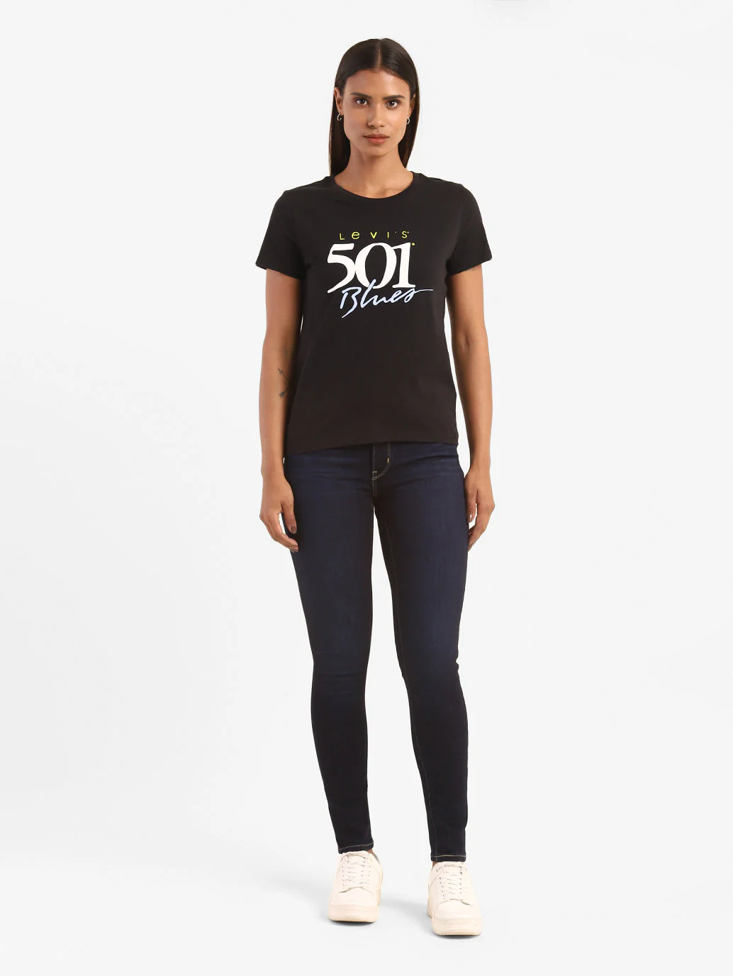 Women's 711 Blue Skinny Fit Mid Rise Jeans - Image 10