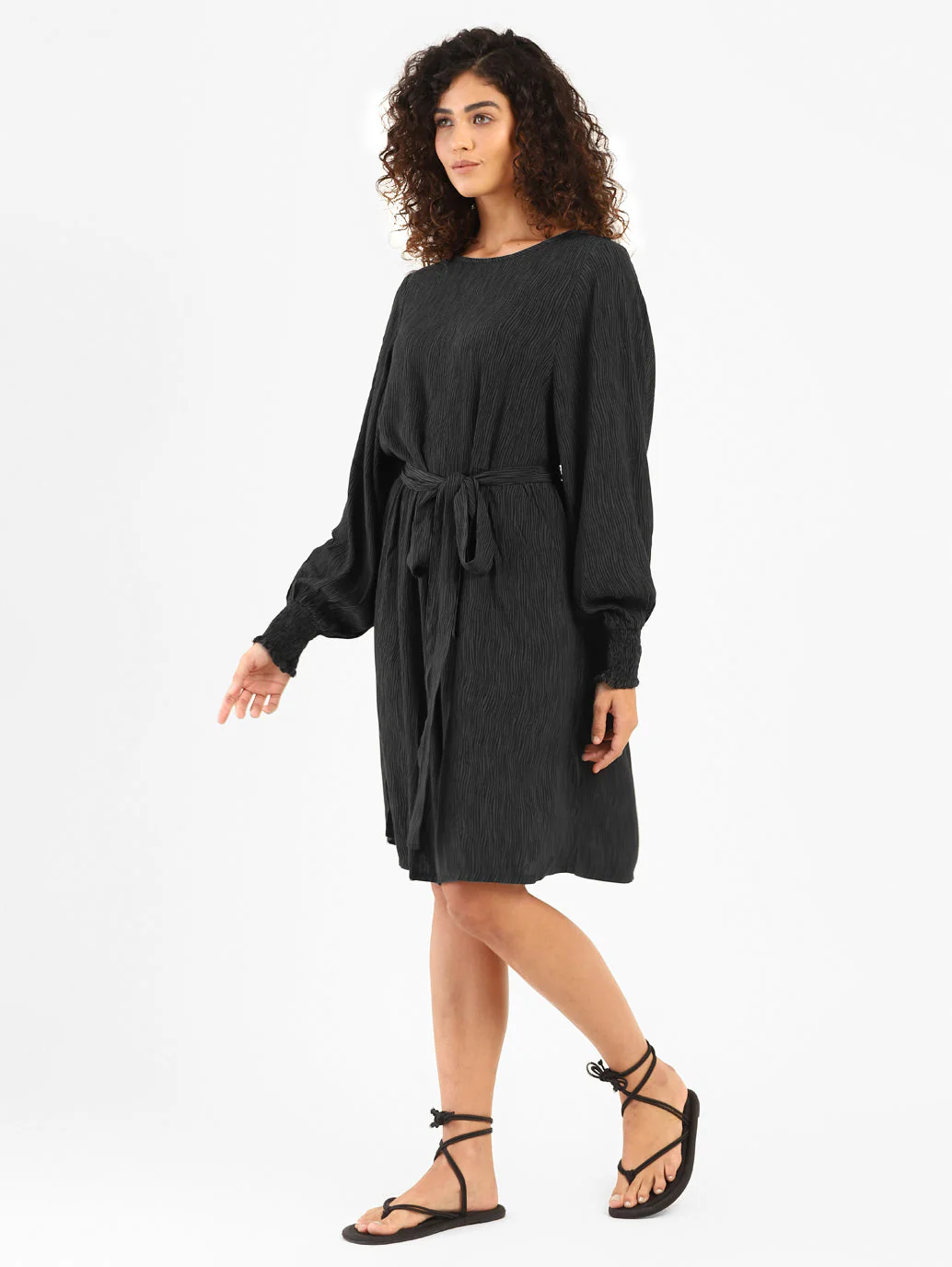 Women's Solid Round Neck Dress - Image 3