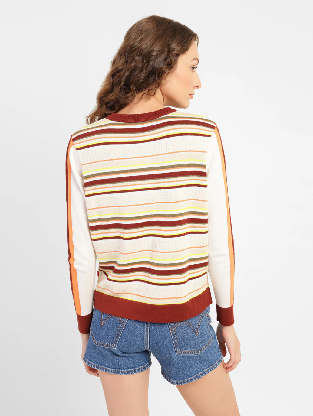 Women's Striped Round Neck Sweater - Image 3