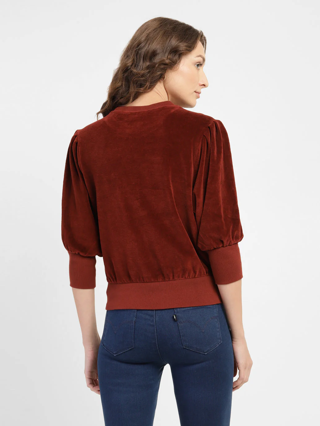 Women's Solid Round Neck Sweatshirt - Image 3