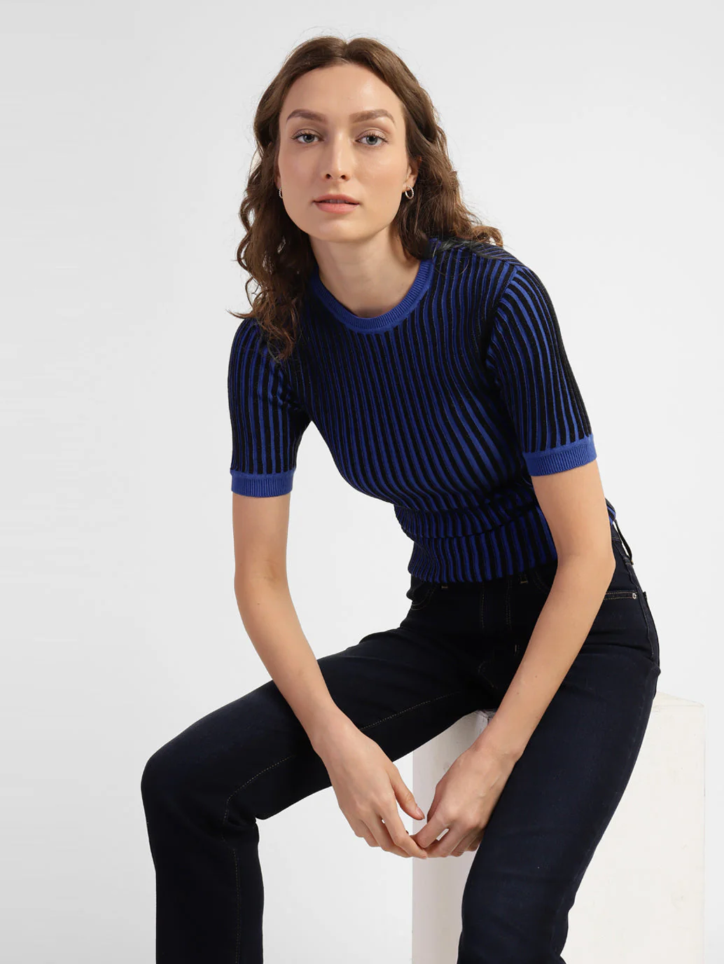 Women's Striped Crew Neck Top - Image 2