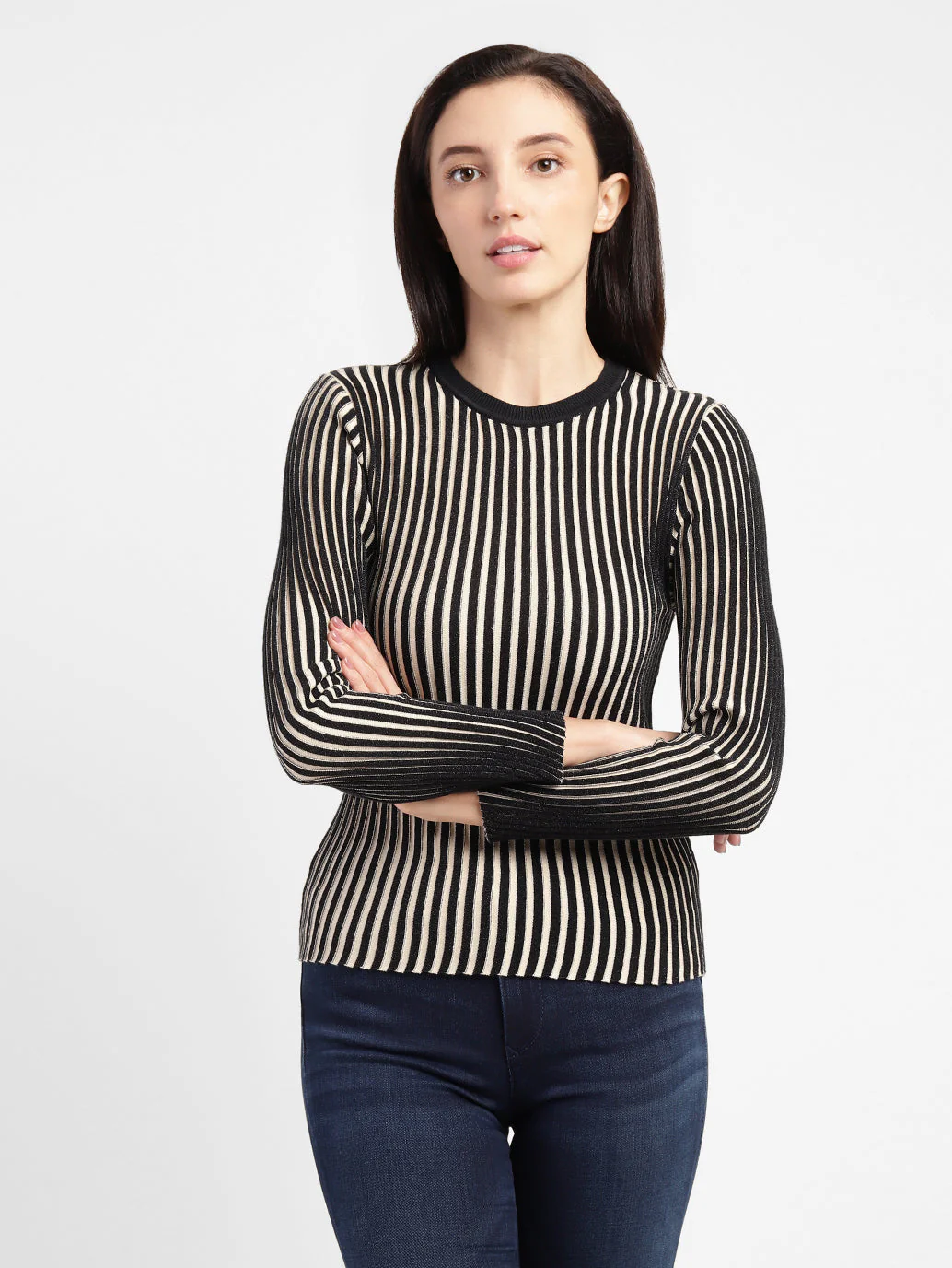 Women's Striped Crew Neck Top - Image 2
