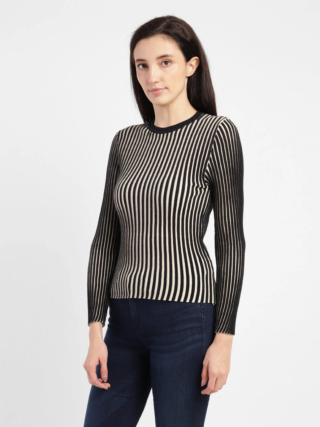 Women's Striped Crew Neck Top - Image 4