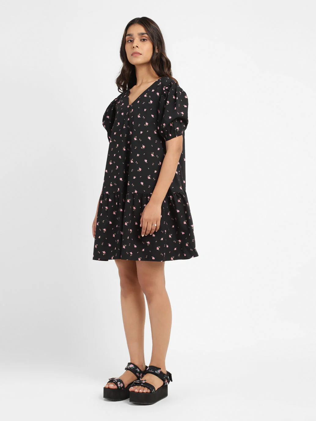 Women's Floral Print Round Neck Dress - Image 4