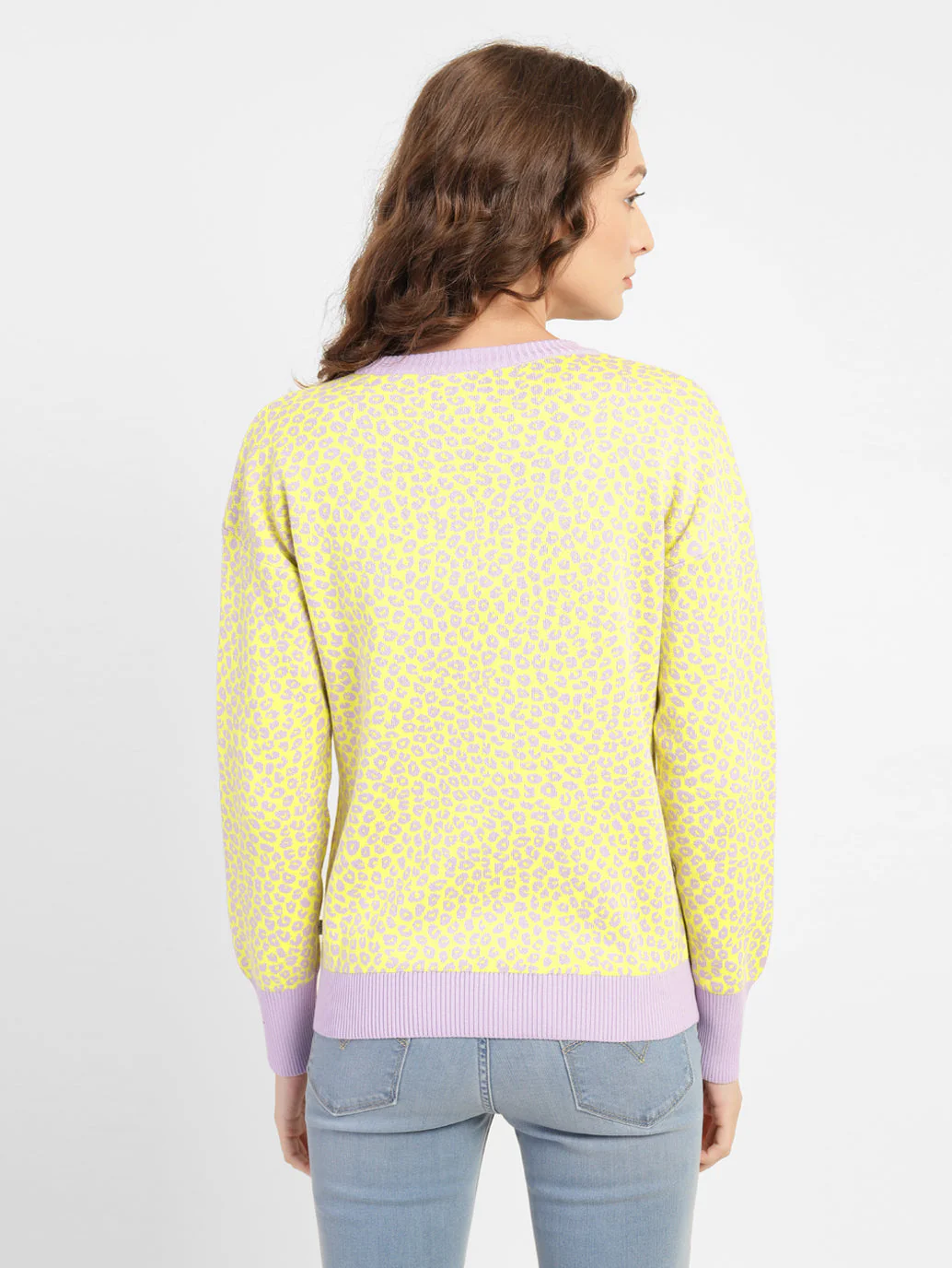 Women's Printed Crew Neck Sweater - Image 3