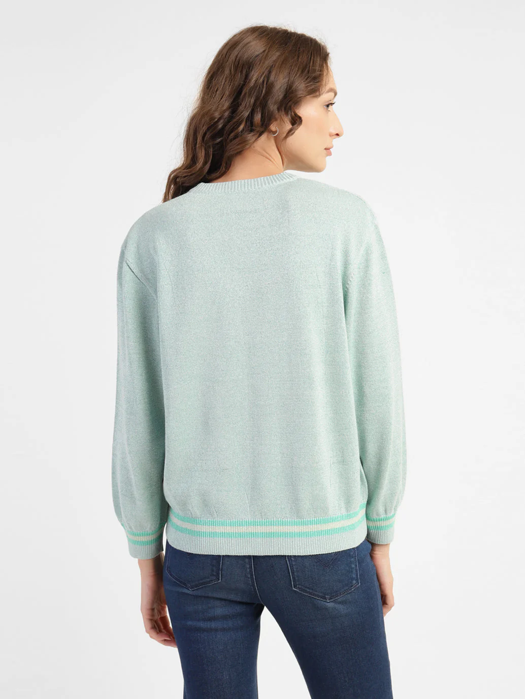 Women's Solid V Neck Sweater - Image 3