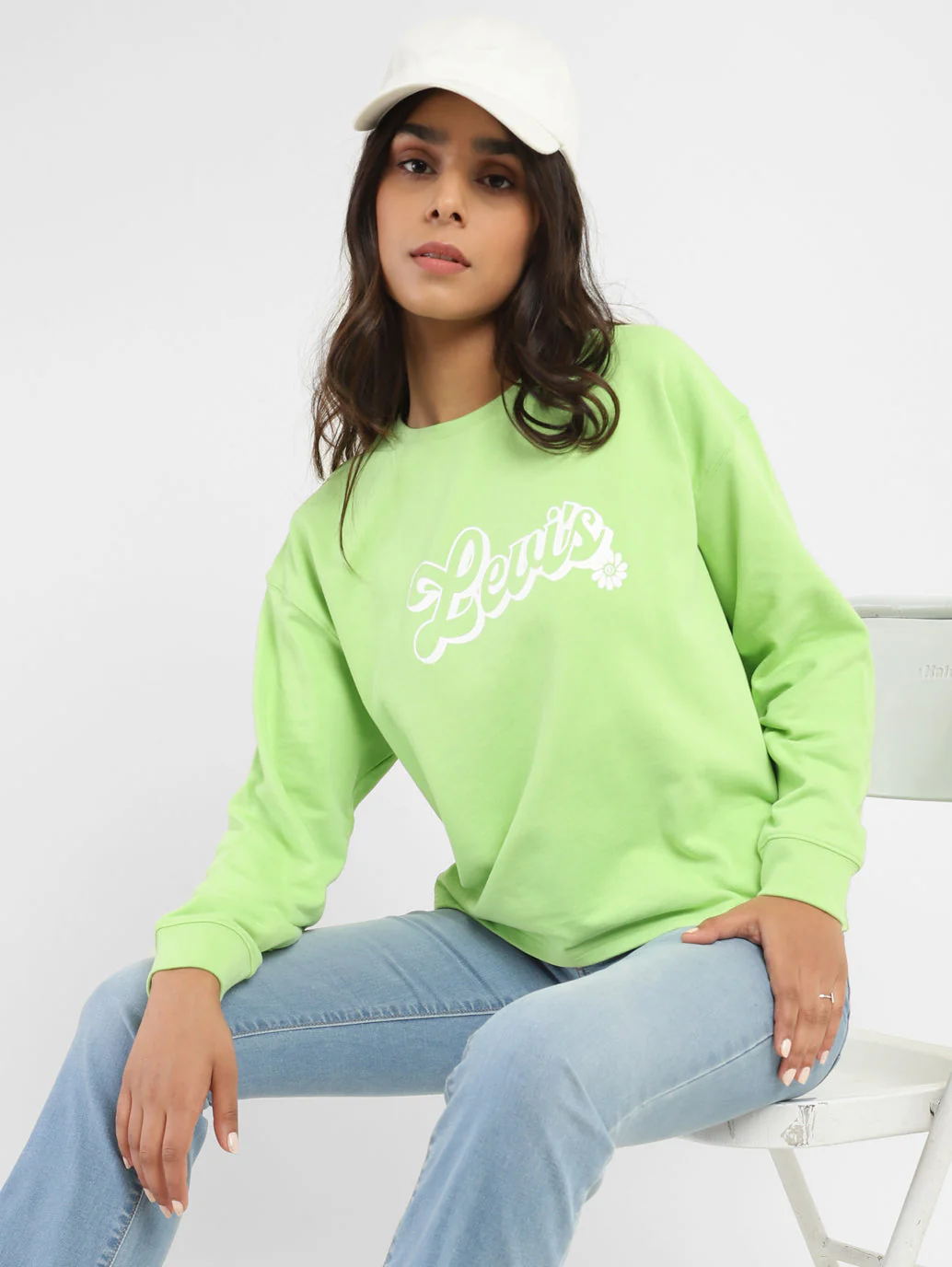 Women's Brand Logo Round Neck Sweatshirt - Image 2