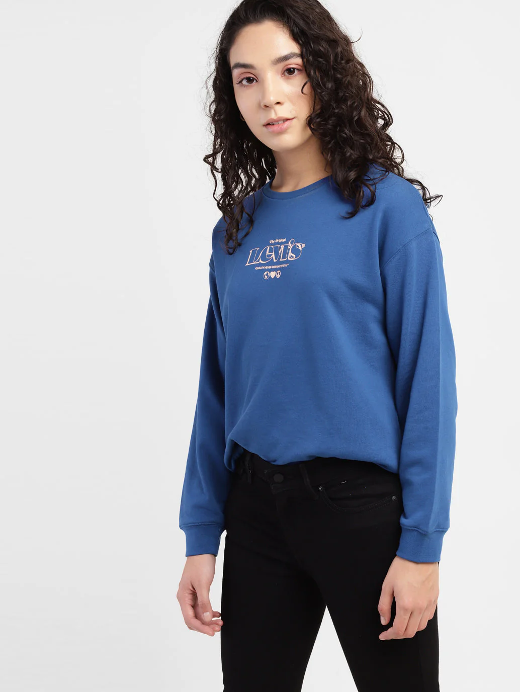 Women's Brand Logo Round Neck Sweatshirt