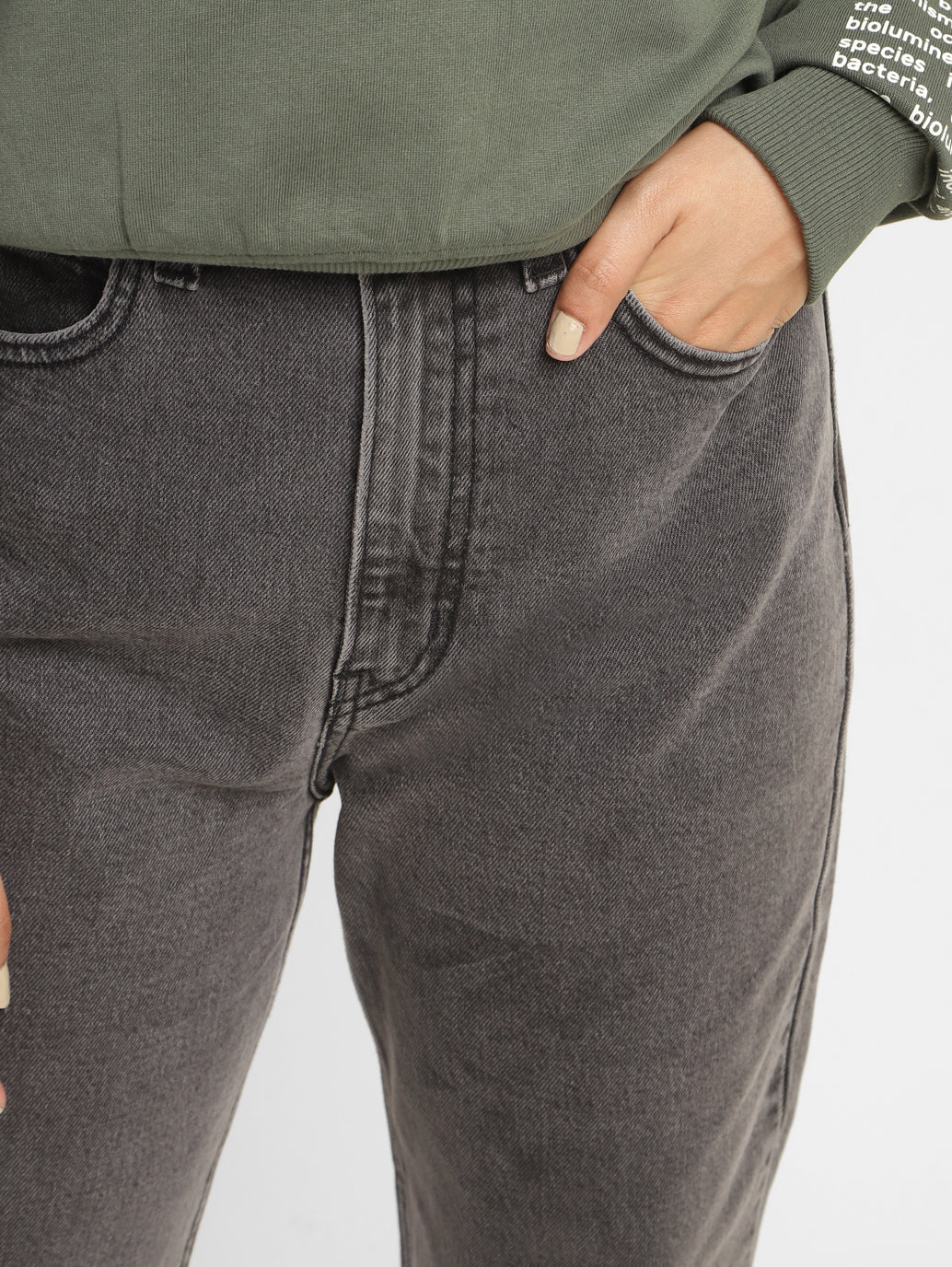 Women's 70s Grey Straight Fit High Rise Jeans - Image 6