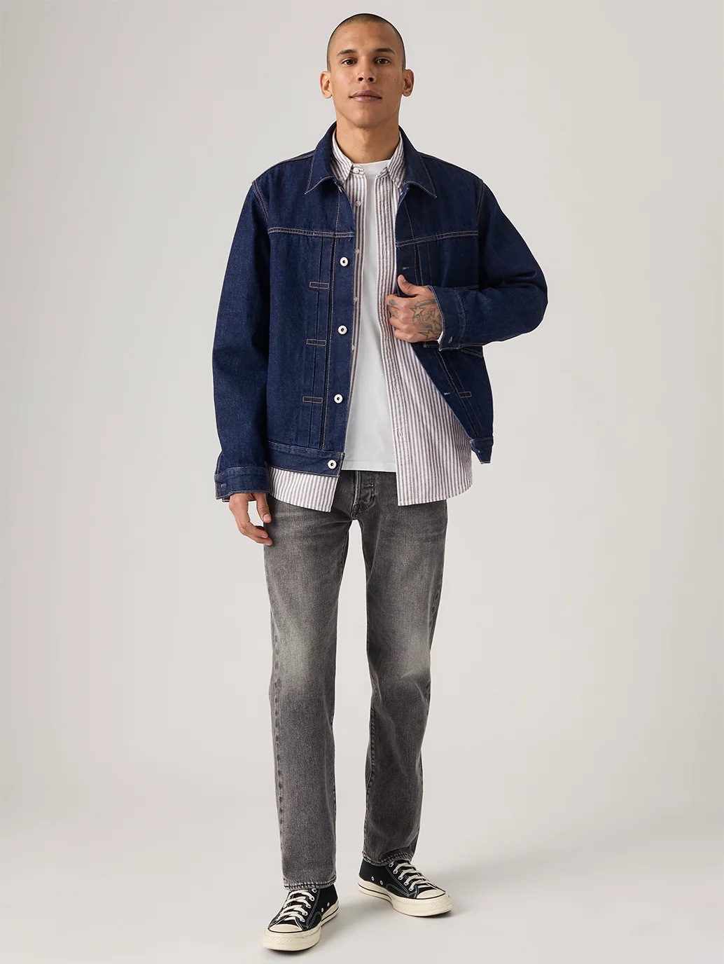 Men's 501 Grey Straight Fit Mid Rise Jeans