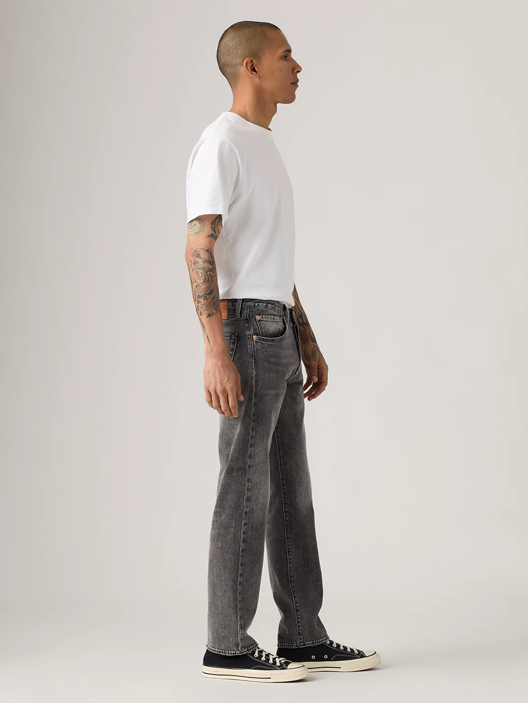 Men's 501 Grey Straight Fit Mid Rise Jeans - Image 6