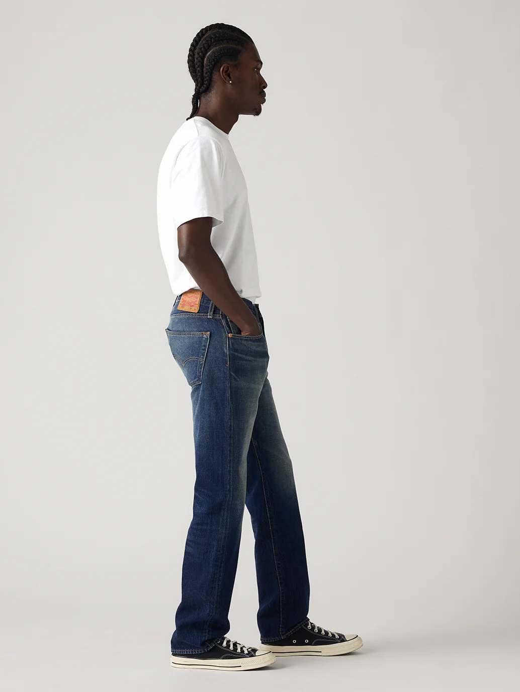 Men's 501 Indigo Straight Fit Mid Rise Jeans - Image 3