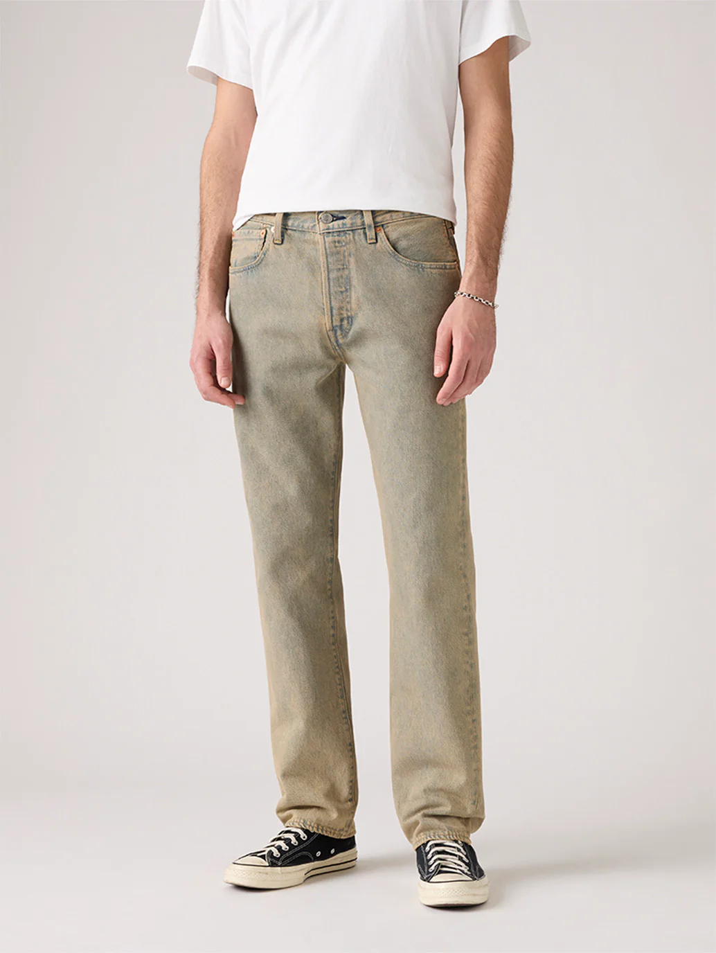 Men's Tinted 501 Grey Straight Fit Mid Rise Jeans - Image 2