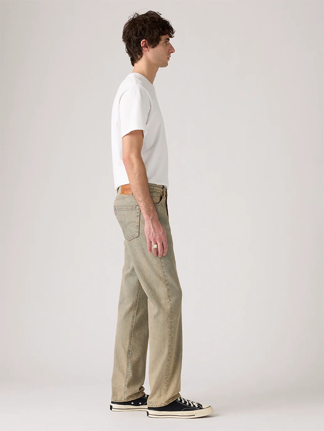 Men's Tinted 501 Grey Straight Fit Mid Rise Jeans - Image 6