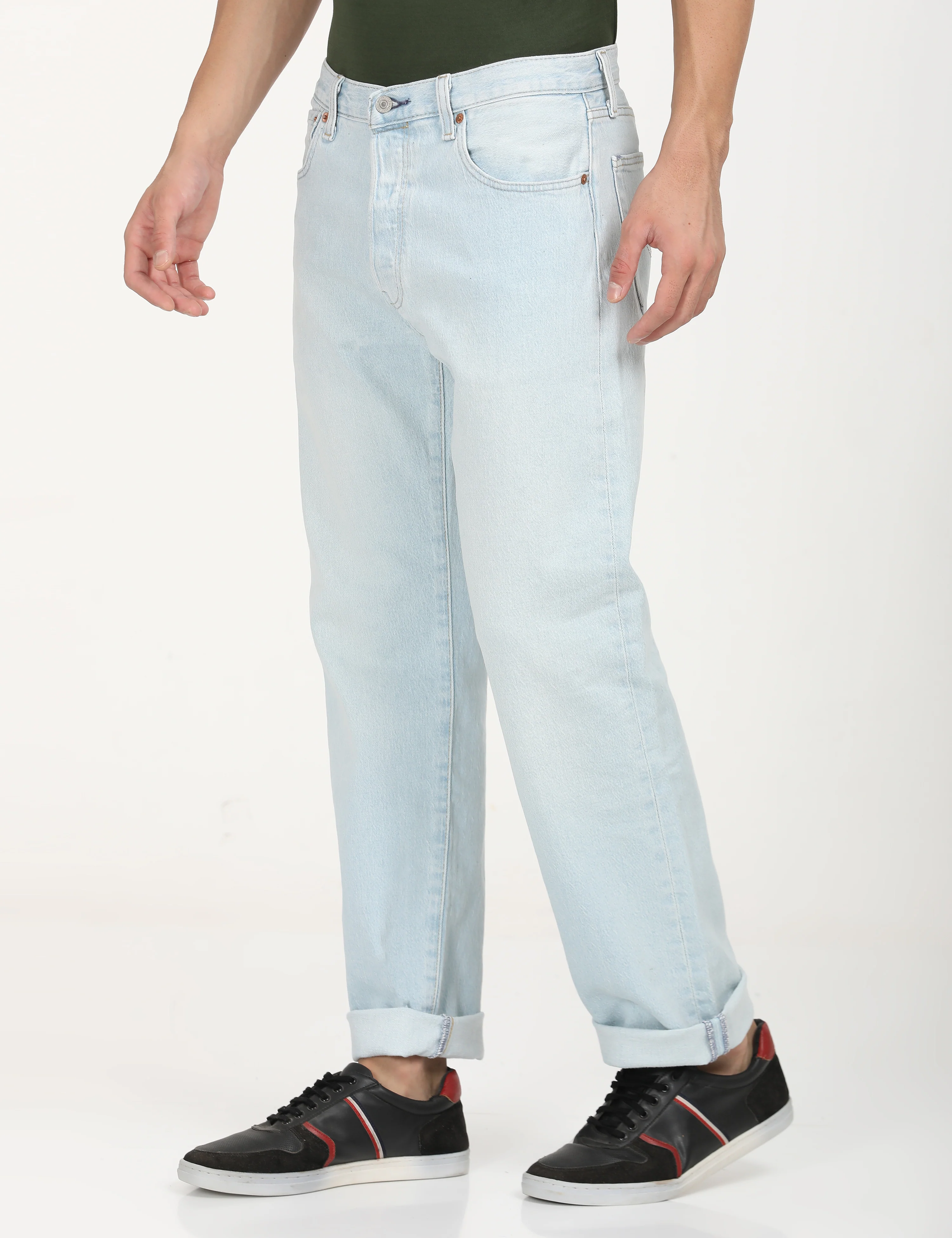 Men's 501'93 Light Blue Straight Fit Mid Rise Jeans - Image 5