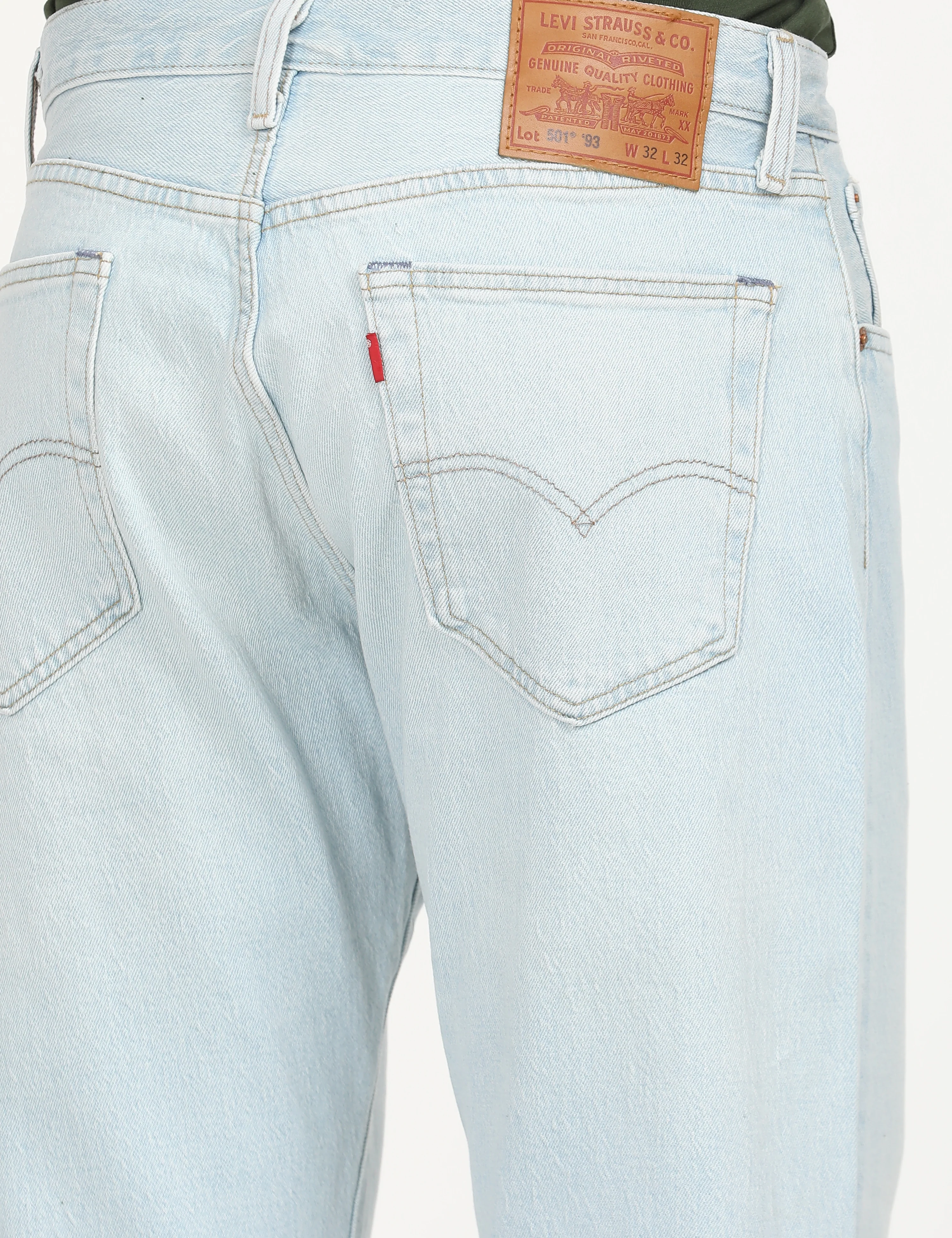 Men's 501'93 Light Blue Straight Fit Mid Rise Jeans - Image 8
