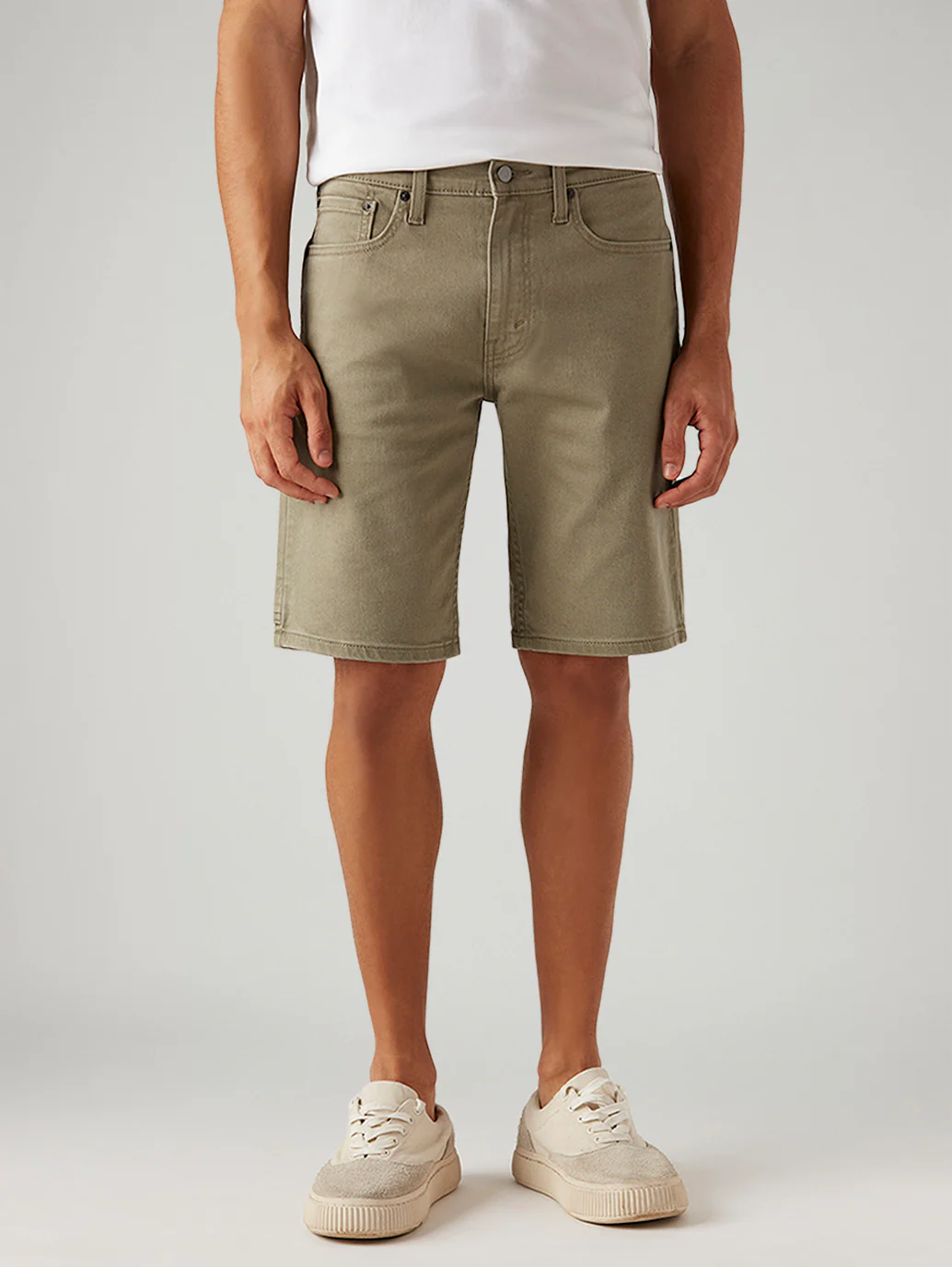 Men's 502 Taupe Tapered Fit Mid Rise Shorts - Image 3