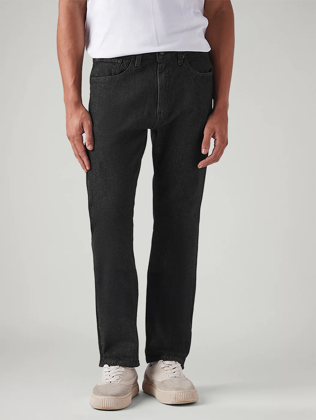 Men's 505 Black Straight Fit Mid Rise Jeans - Image 4