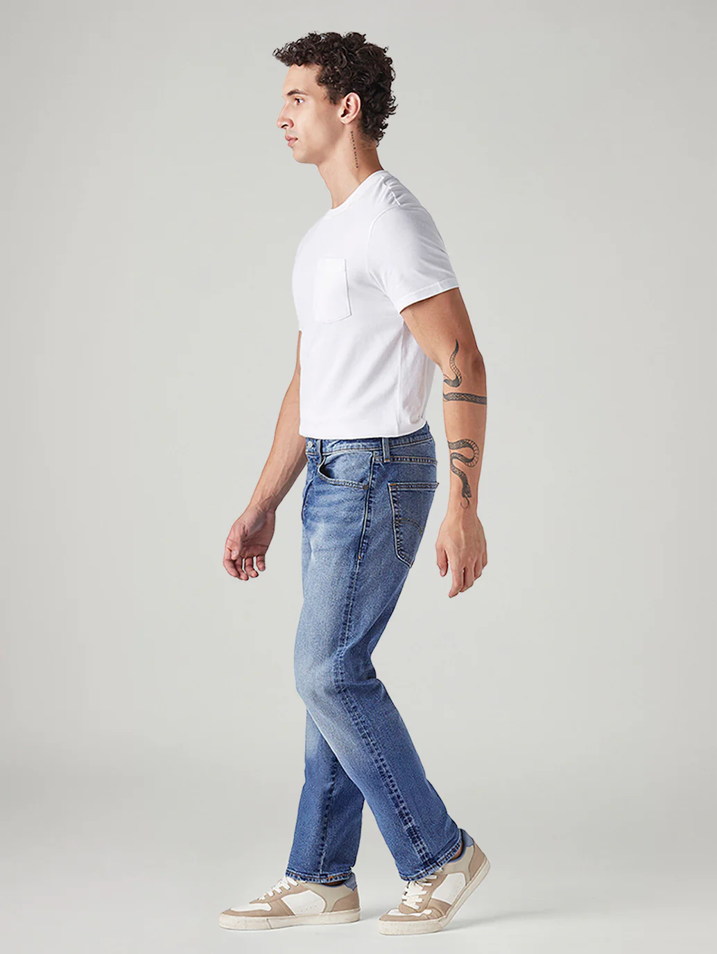 Men's 505 Blue Straight Fit Mid Rise Commuter Jeans - Image 7