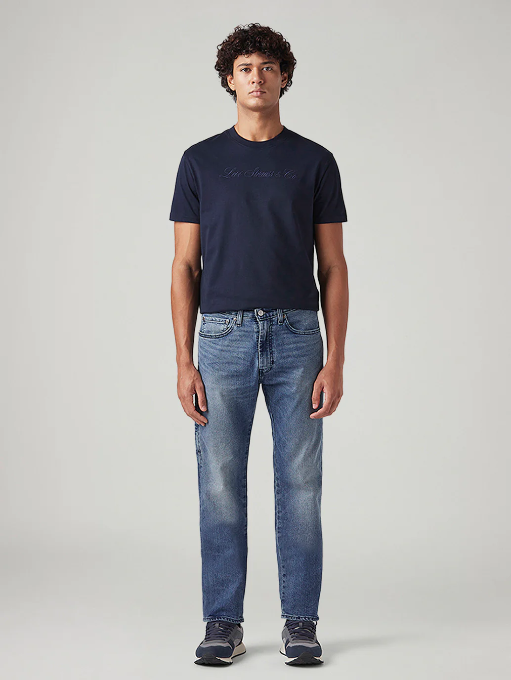 Men's 505 Blue Straight Fit Mid Rise Commuter Jeans - Image 2