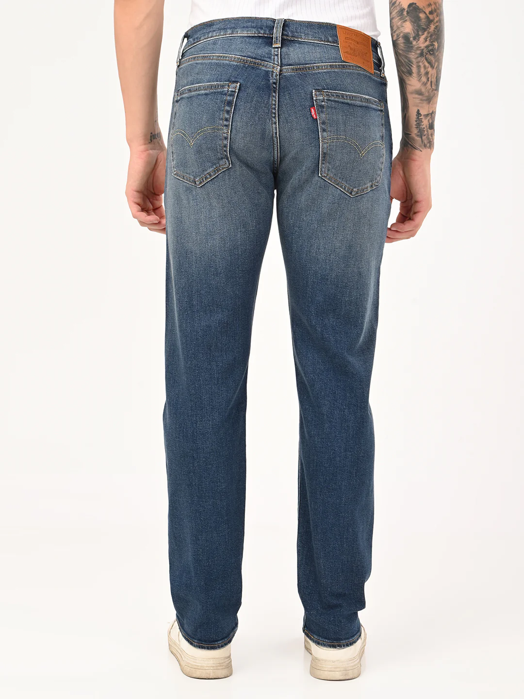 Men's 505 Blue Straight Fit Mid Rise Jeans - Image 3