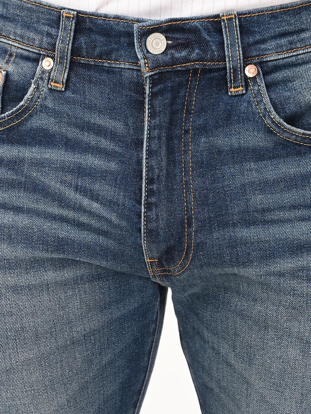 Men's 505 Blue Straight Fit Mid Rise Jeans - Image 5