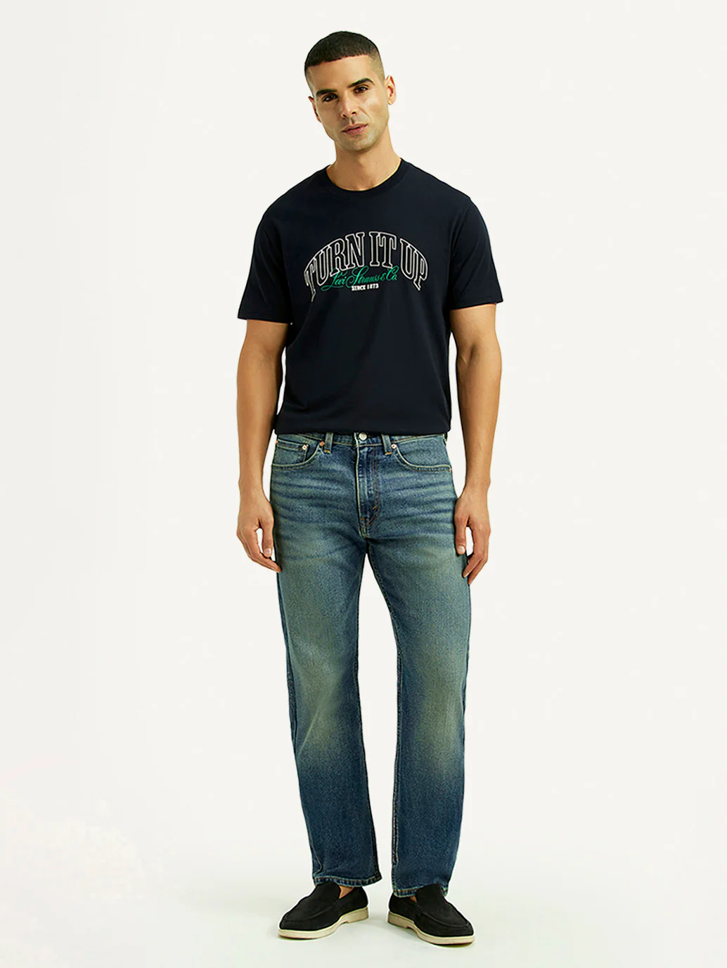 Men's Tinted 505 Blue Straight Fit Mid Rise Jeans - Image 2