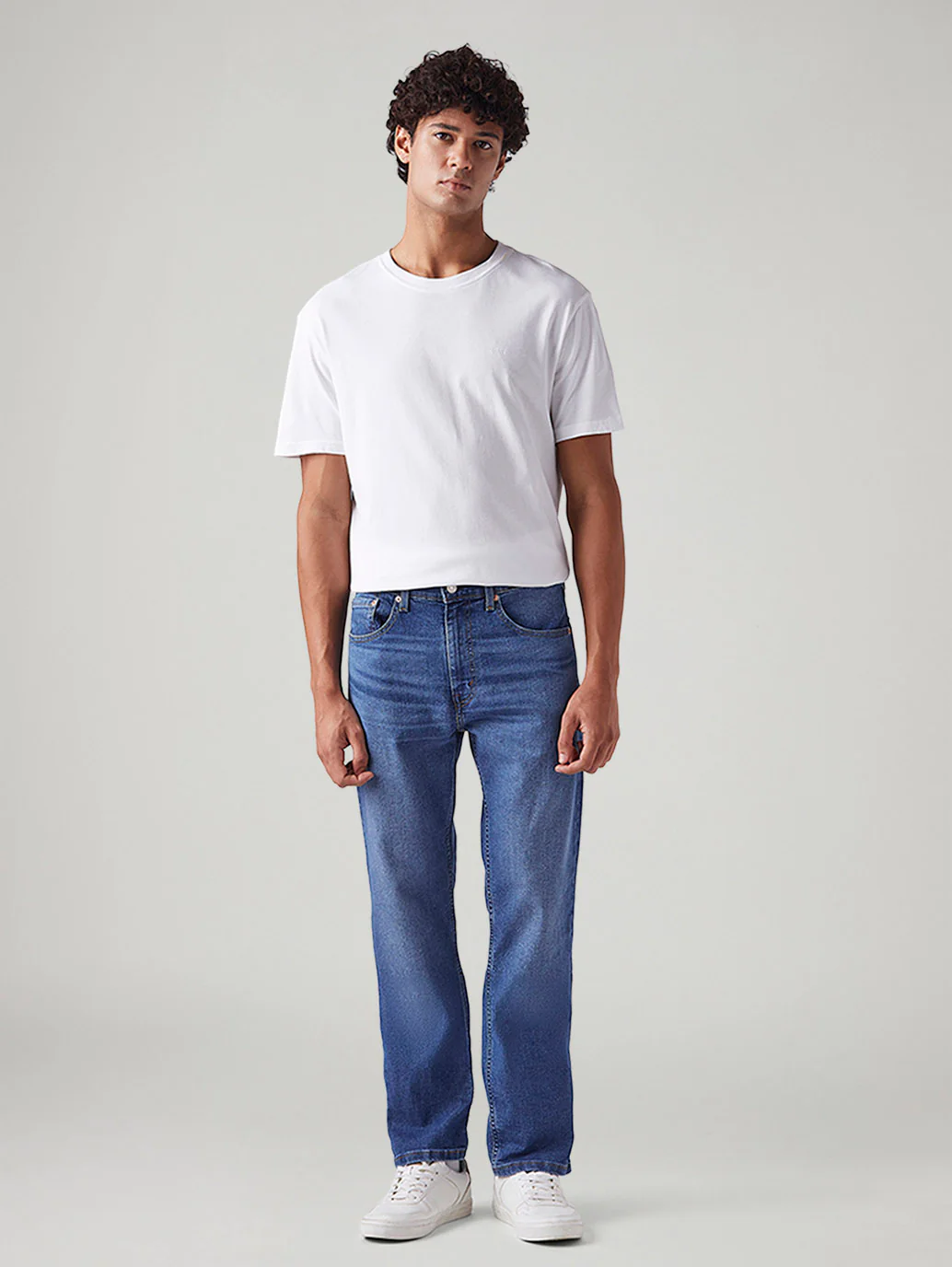 Men's 505 Blue Straight Fit Mid Rise Jeans - Image 2