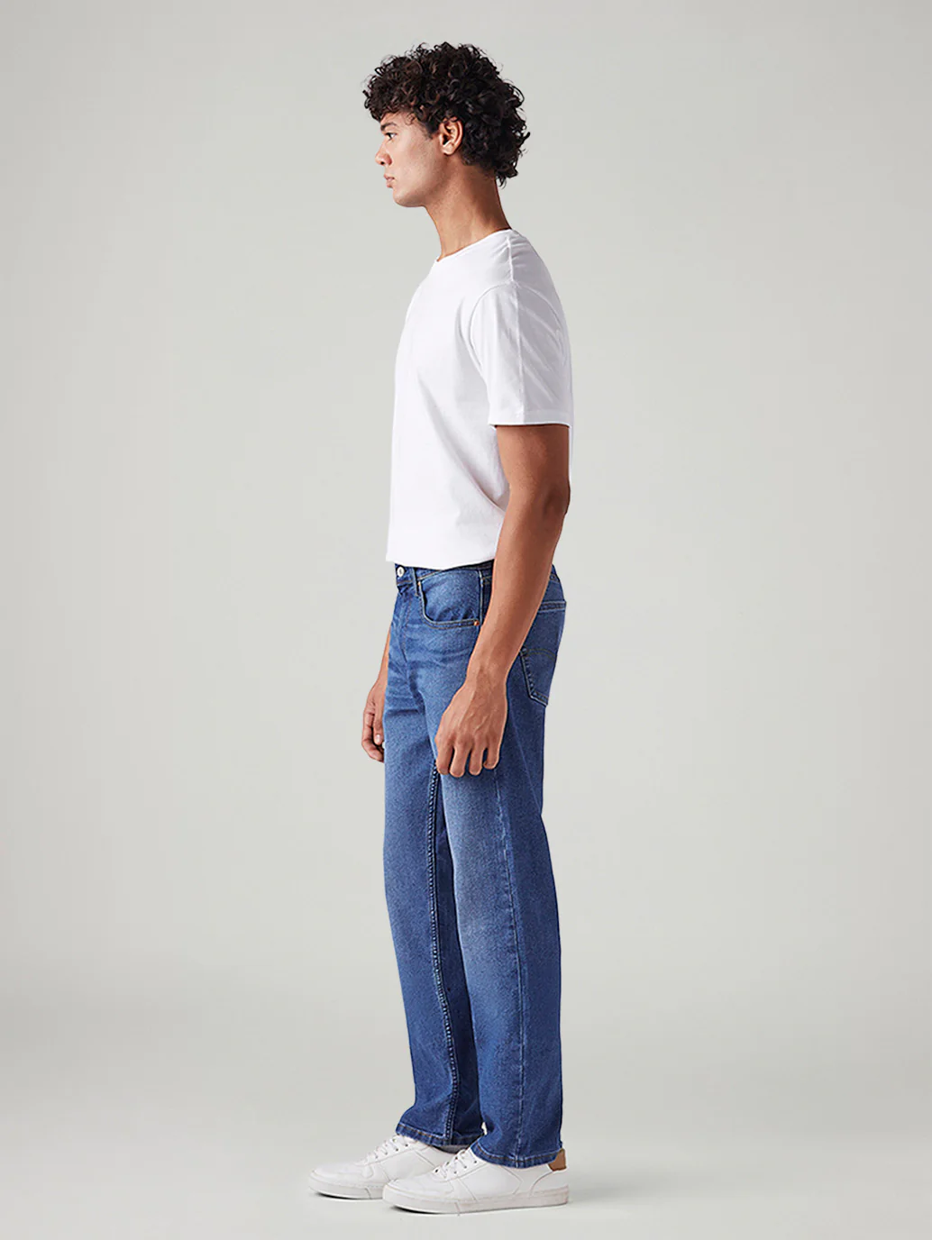 Men's 505 Blue Straight Fit Mid Rise Jeans - Image 6