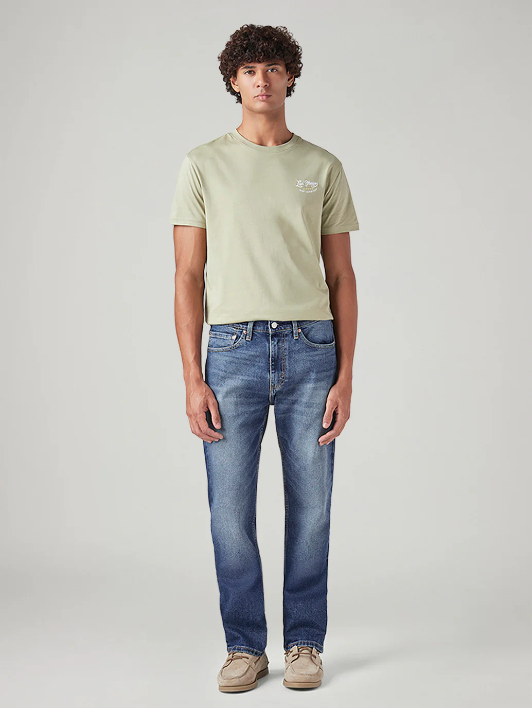 Men's 505 Blue Straight Fit Mid Rise Jeans - Image 2