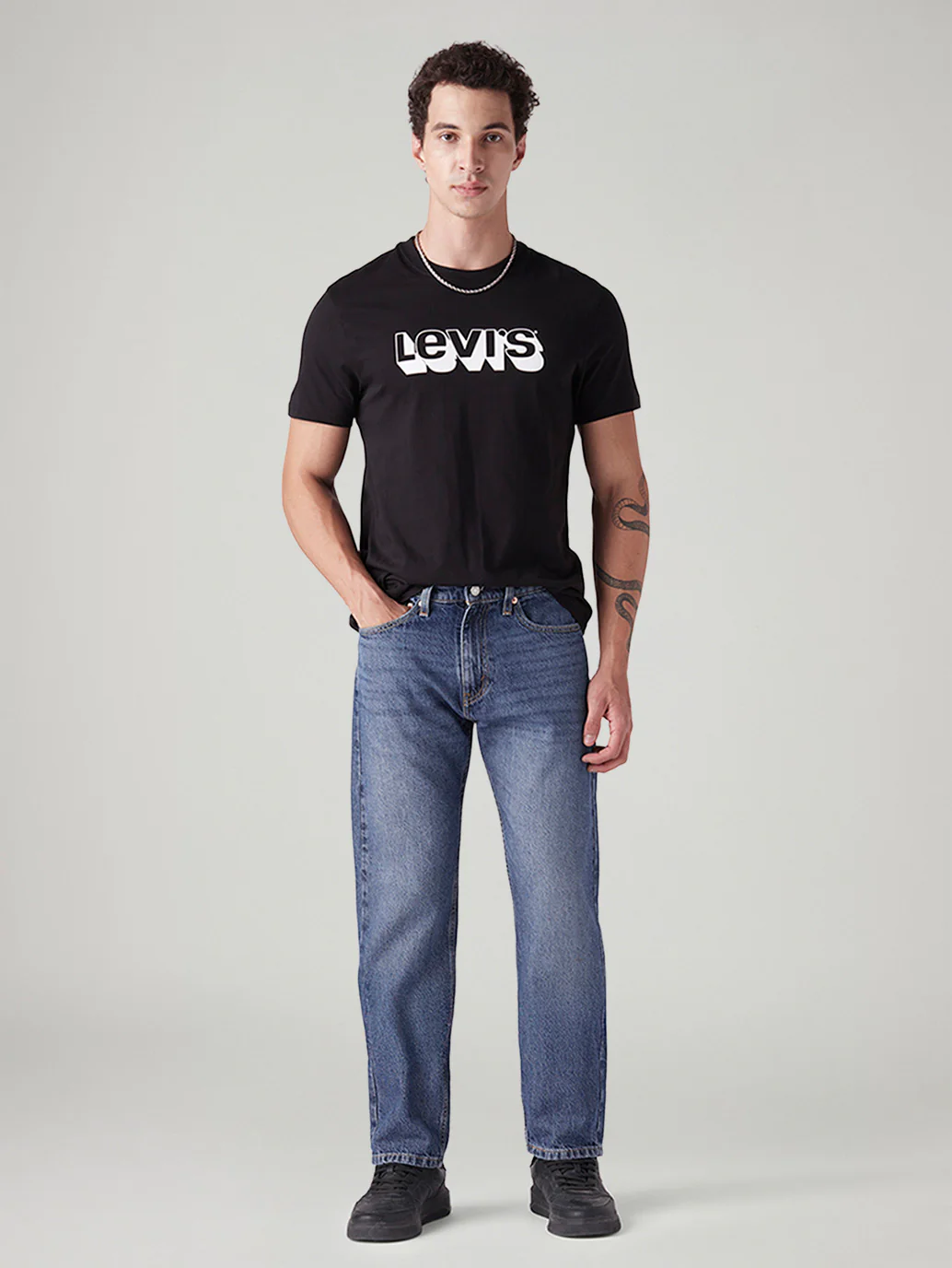 Men's 505 Med Indigo Straight Fit Mid Rise Jeans