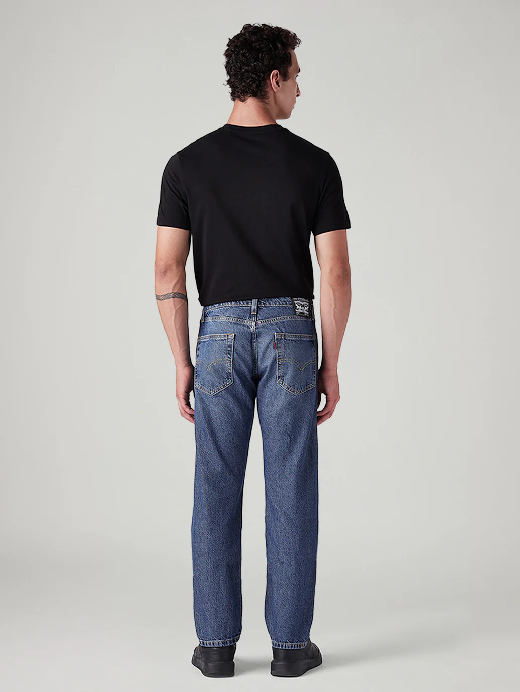 Men's 505 Med Indigo Straight Fit Mid Rise Jeans - Image 3