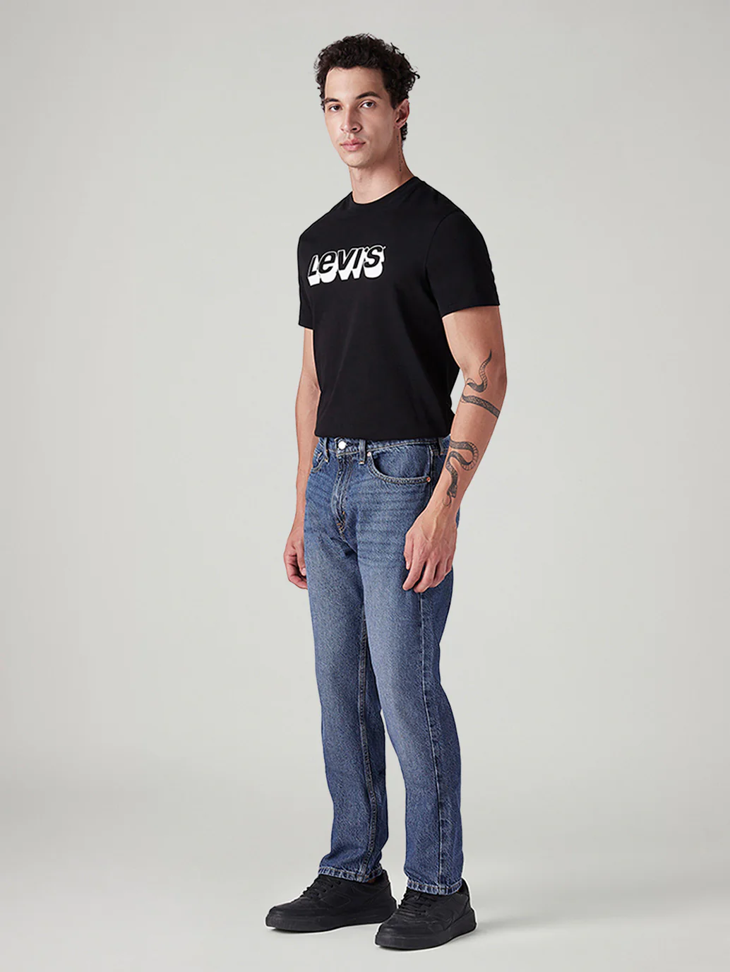 Men's 505 Med Indigo Straight Fit Mid Rise Jeans - Image 6