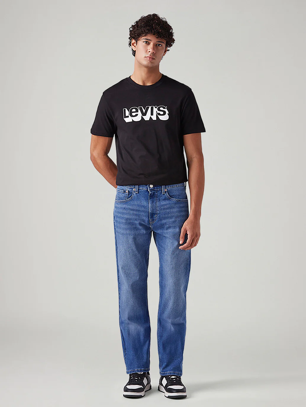 Men's 505 Blue Straight Fit Mid Rise Jeans - Image 2