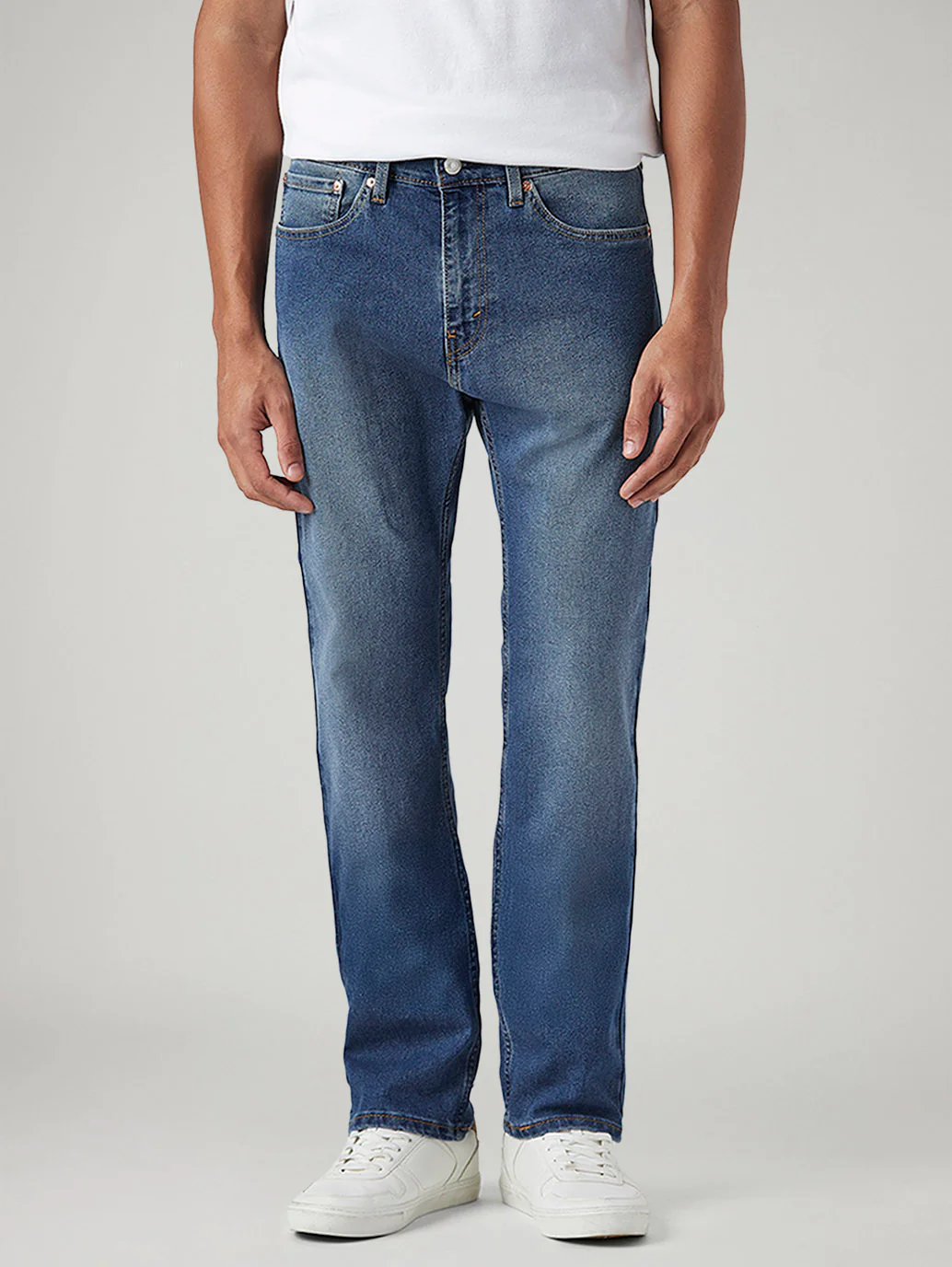Men's 505 Med Indigo Straight Fit Mid Rise Jeans - Image 3