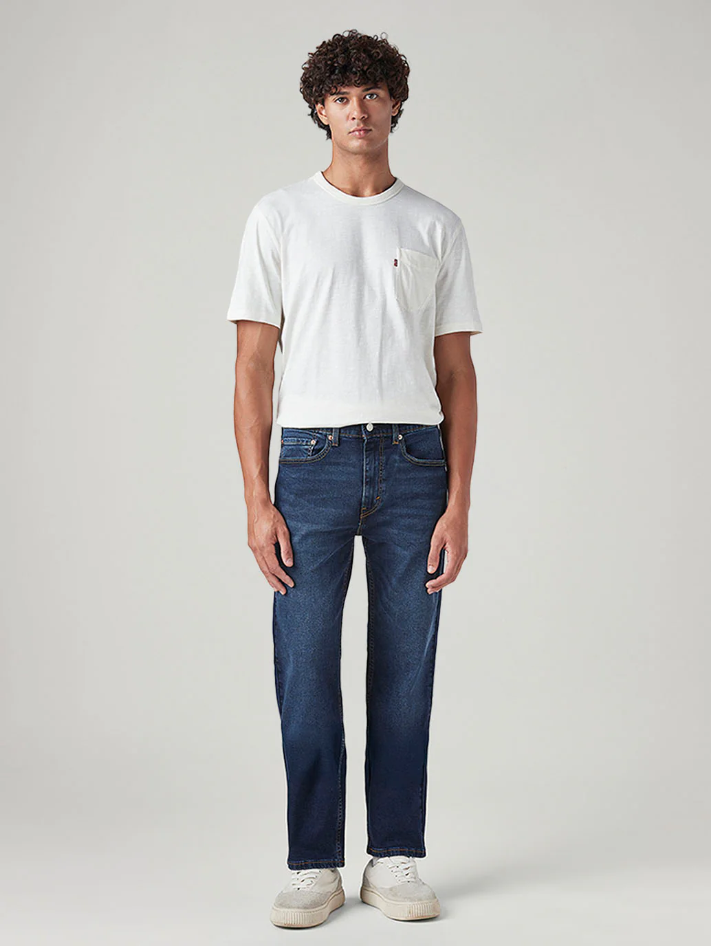 Men's 505 Blue Straight Fit Mid Rise Jeans - Image 2