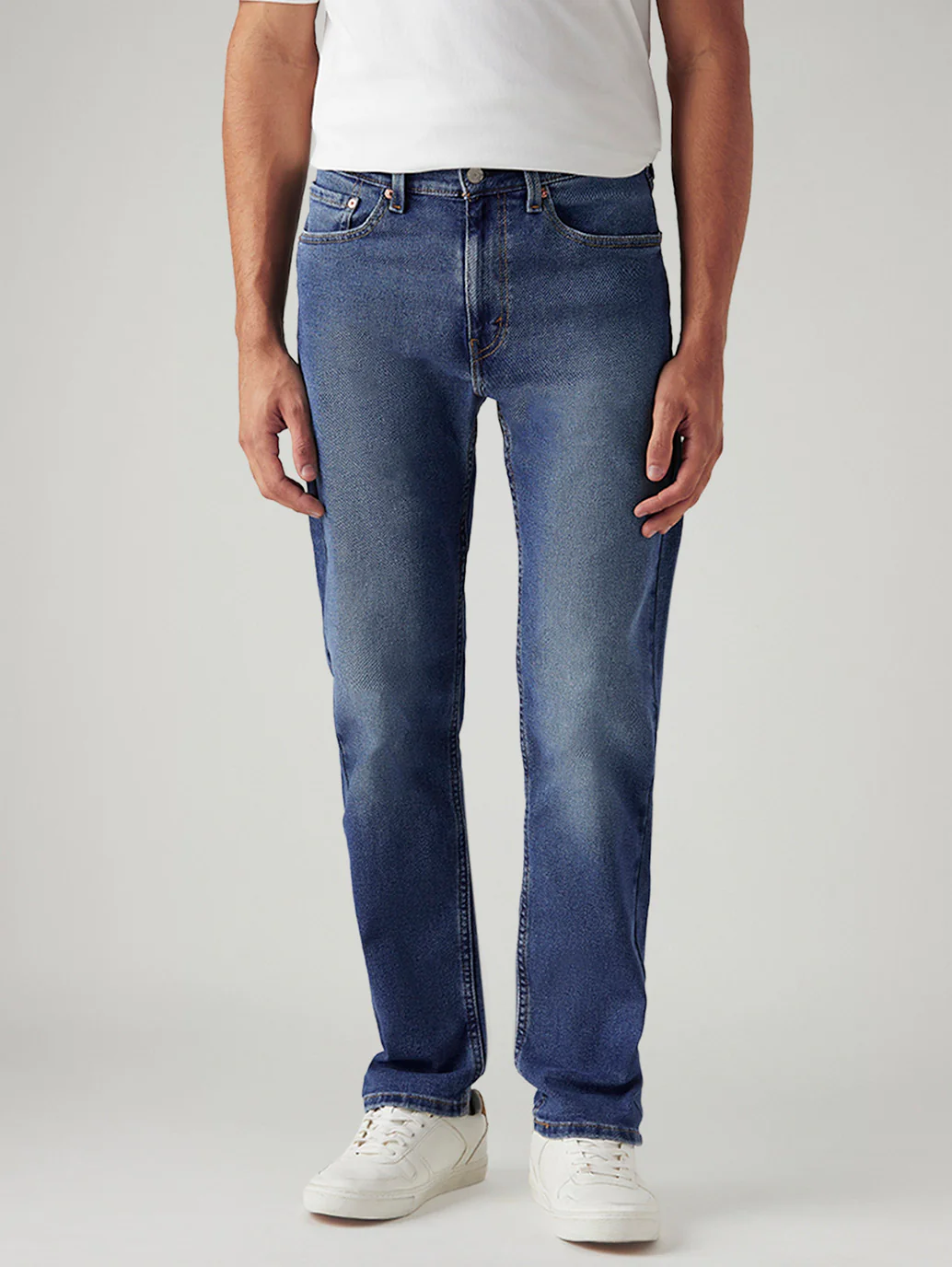 Men's 505 Med Indigo Straight Fit Mid Rise Jeans - Image 2